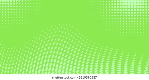 Pop art green background with halftone patterns in comic book style