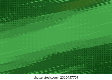 Pop art green comics book cartoon magazine cover. Cartoon funny retro pattern strip mock up. Vector halftone illustration. Vintage backdrop for comic superhero text, speech bubble, message.