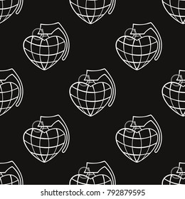 Pop Art Grenades Seamless Pattern. Background  illustration 