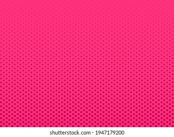 Pop art halftone background. Comic pink pattern. Cartoon print with half tone effect. Retro texture with dots. Vector illustration. Abstract modern duotone print.
