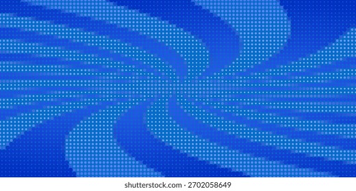 Fondo de semitono de arte Pop. Patrón de estallido estelar cómico. Anuncio azul con la burbuja del discurso de la estrella. Antiguas textura duotona. Gradiente wow diseño. Estampado de superhéroes de dibujos animados. Ilustración vectorial.	