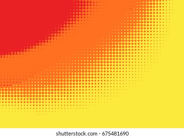Pop art halftone retro background shapes with comics style