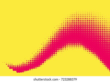 Pop art halftone retro background shapes with comics style