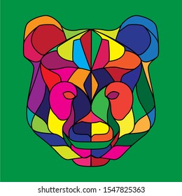 Pop art head of panda