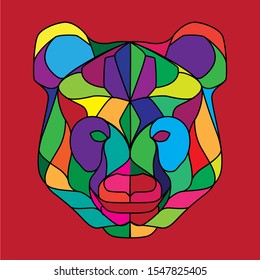 Pop art head of panda
