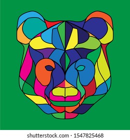 Pop art head of panda