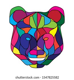 Pop art head of panda