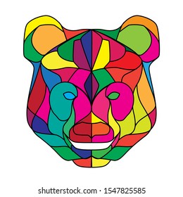 Pop art head of panda