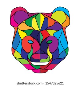 Pop art head of panda