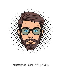Pop art hipster face