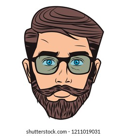 Pop art hipster face