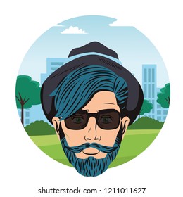 Pop art hispter face
