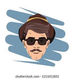 Pop art hispter face