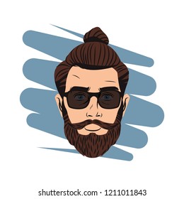 Pop art hispter face