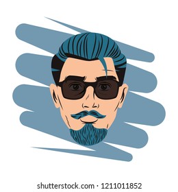 Pop art hispter face