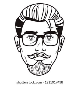 Pop art hispter face