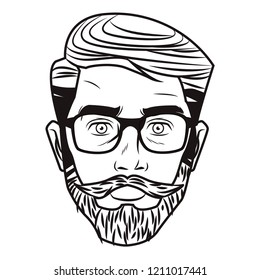 Pop art hispter face