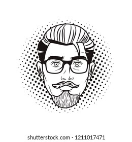 Pop art hispter face
