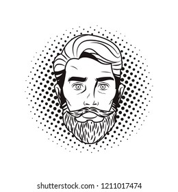 Pop art hispter face