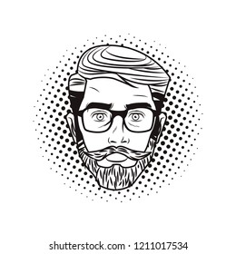 Pop art hispter face