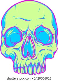Pop Art Human Skull. Vector illustration
