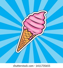 Pop art ice cream cartoon