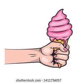 Pop art ice cream cartoon