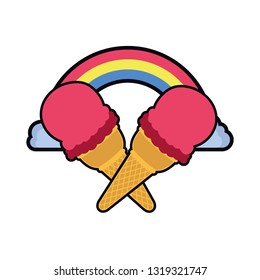 pop art ice cream icon