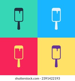 Pop art Ice cream icon isolated on color background. Sweet symbol.  Vector