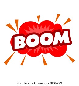 Pop art illustration of boom vector icon for web