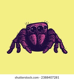 pop art illustration of a tarantula