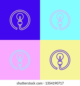 Pop art illustrtaion four styles Ecology energy icon design