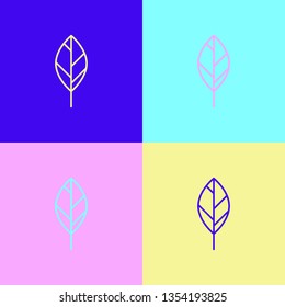 Pop art illustrtaion four styles Leaf Vector Icon. Ecology concept