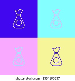 Pop art illustrtaion four styles Package vector recycling icon
