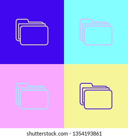 Pop art illustrtaion four styles Folder with Document. Business concept