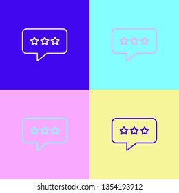 Pop art illustrtaion four styles Consumer or customer product rating icon for apps and websites