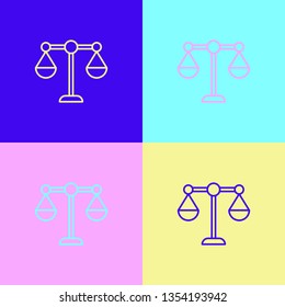 Pop Art Illustrtaion Four Styles Libra, Scale Icon. Price Comparison Symbol.