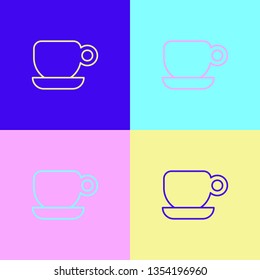 Pop art illustrtaion four styles Cup of aromatic coffee icon