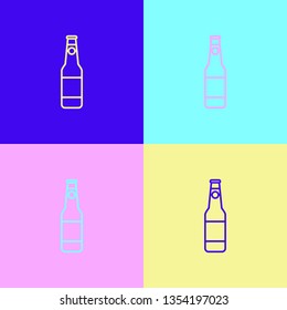 Pop art illustrtaion four styles Beer icon. Beer glass symbol for your web site design