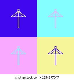 Pop art illustrtaion four styles Umbrella Topical Cocktail Toothpick