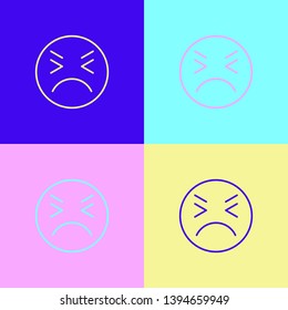 Pop art illustrtaion four styles Emoji icon. Range to assess the emotions of your content. User experience.