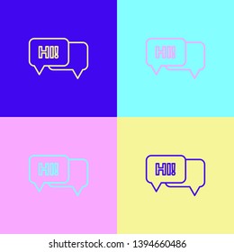 Pop art illustrtaion four styles Chat Icon. Speech bubble symbol for your web site design