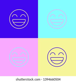 Pop art illustrtaion four styles Emoji icon. Range to assess the emotions of your content. User experience.