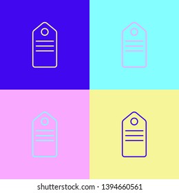 Pop art illustrtaion four styles Tag icon, price label symbol