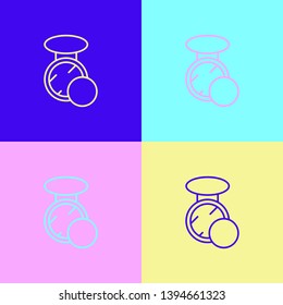 Pop art illustrtaion four styles Makeup powder icon, cosmetic concept for your design.