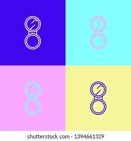 Pop art illustrtaion four styles Makeup powder icon, cosmetic concept for your design.