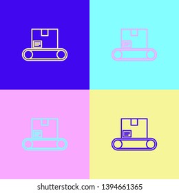 Pop art illustrtaion four styles Conveyor Belt Icon