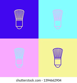 Pop art illustrtaion four styles Tassel for blush icon. Elements of Beauty, make up, cosmetics