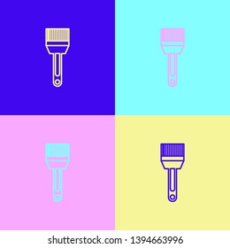 Pop art illustrtaion four styles Brush artist icon. Draw symbol for graphic and web design.