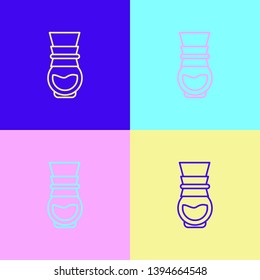Pop art illustrtaion four styles Brew coffee in chemex